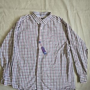 Ariat Pro Series Men's XL Purple Blue Pink Plaid Checkered Button-Down Shirt
